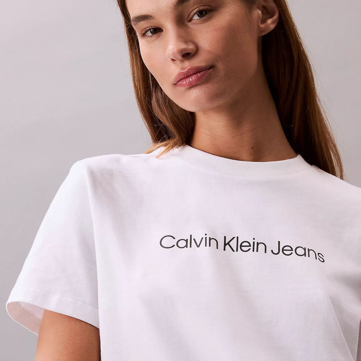 CALVIN KLEIN - Camiseta blanca clásica con logo estampado Calvin Klein