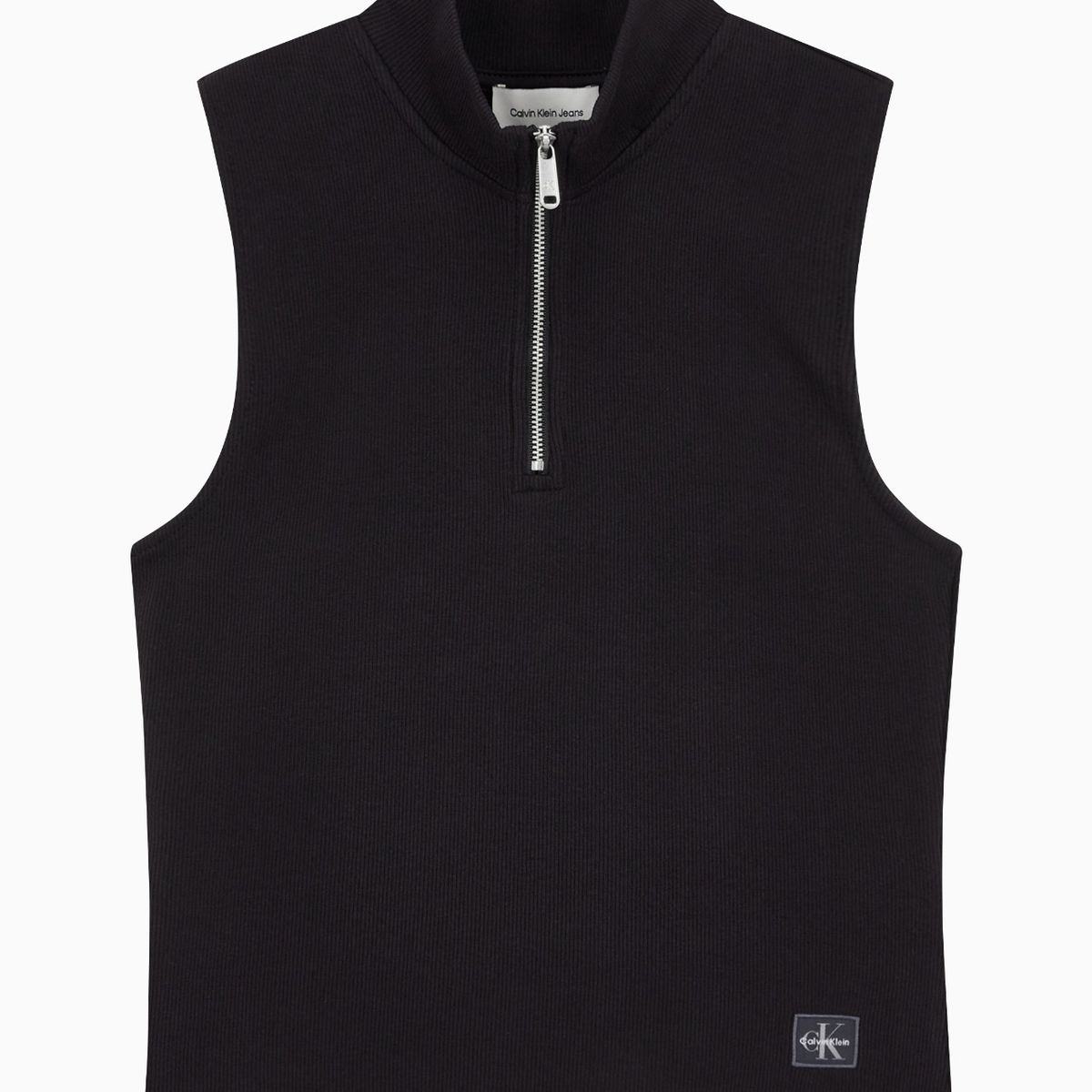 CALVIN KLEIN - Camiseta negra sin mangas con cremallera Calvin Klein