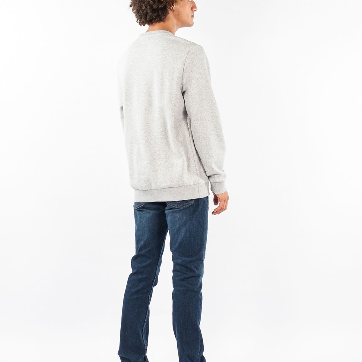 CALVIN KLEIN - Suéter gris de cuello redondo con  monograma Calvin Klein