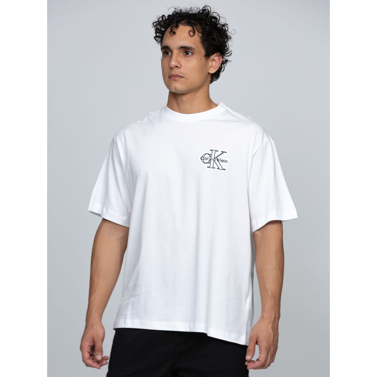 CALVIN KLEIN - Camiseta blanca con gráfico de monograma Calvin Klein Calvin Klein