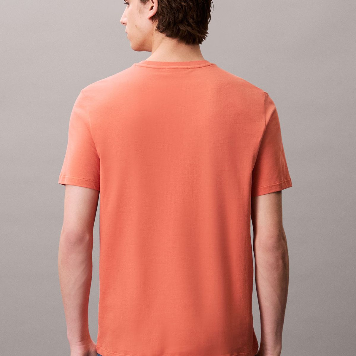 CALVIN KLEIN - Camiseta roja de algodón con monograma bordado Calvin Klein