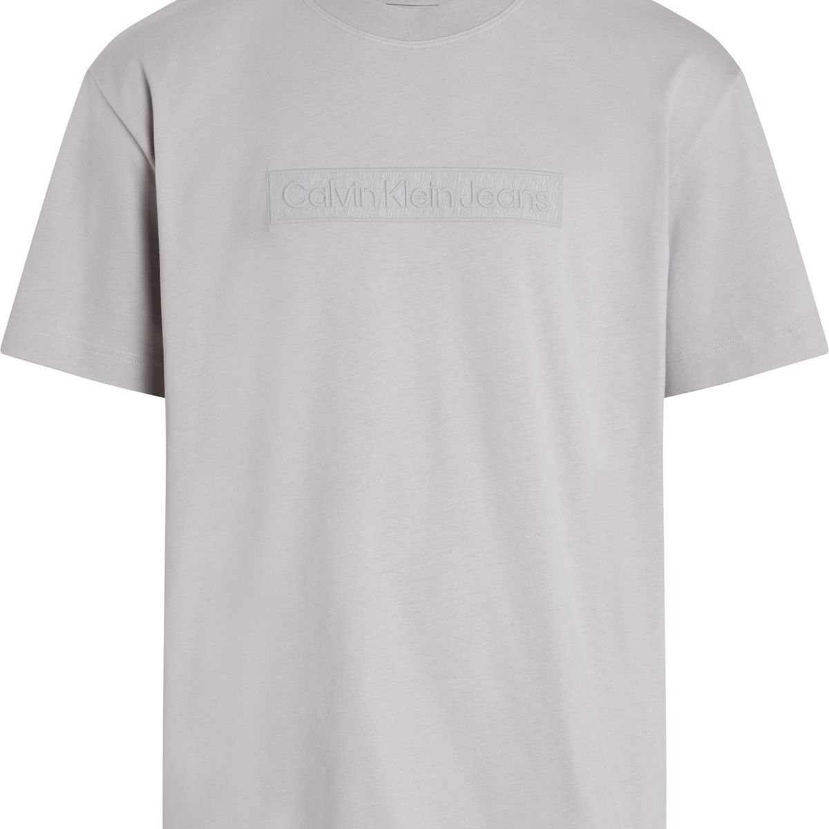 CALVIN KLEIN - Camiseta gris con logo bordado en caja Calvin Klein