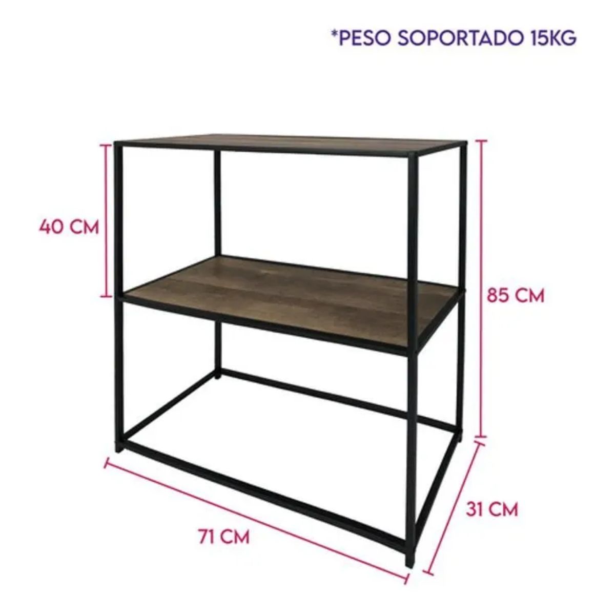 GENERICO - Mesa Auxiliar Pasillo Dos Niveles Decorativa Reflugo