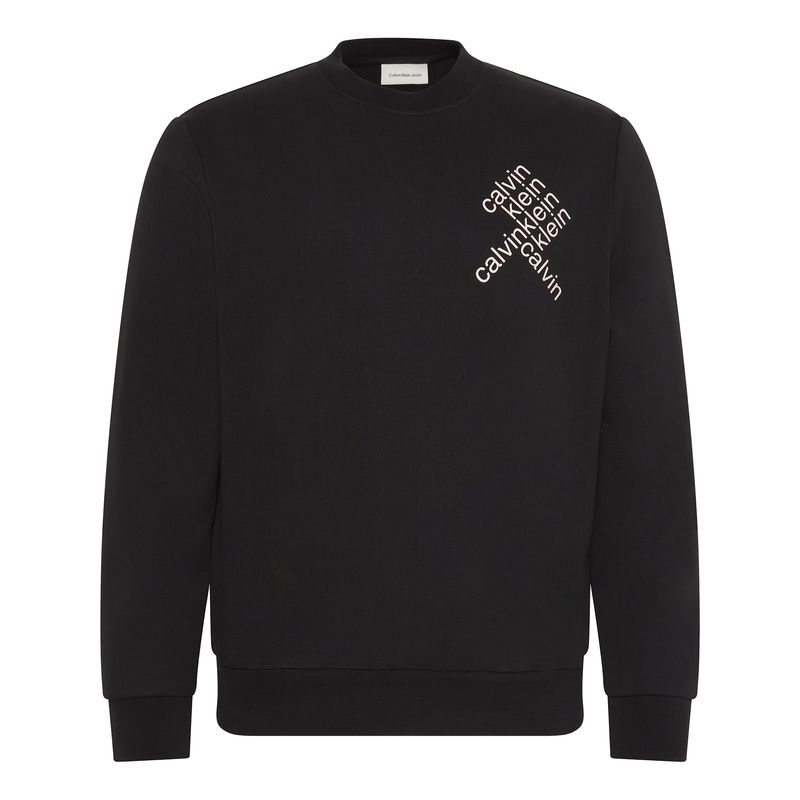 CALVIN KLEIN - Buzo negro con logo gráfico Calvin Klein