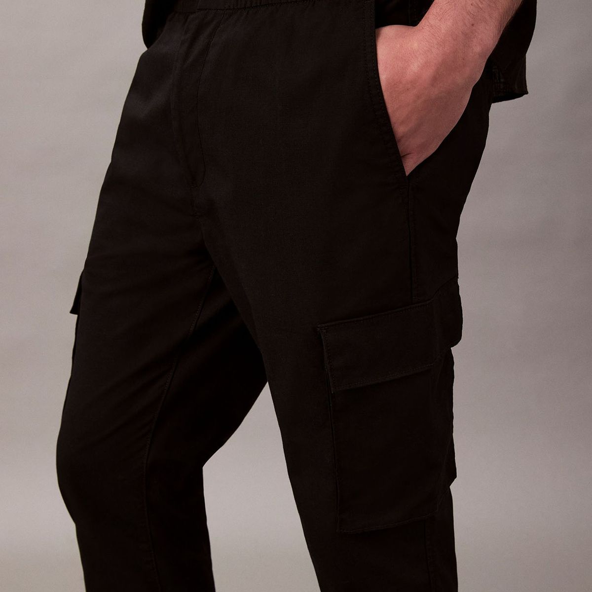 CALVIN KLEIN - Pantalones negro cargo skinny de ripstop Calvin Klein