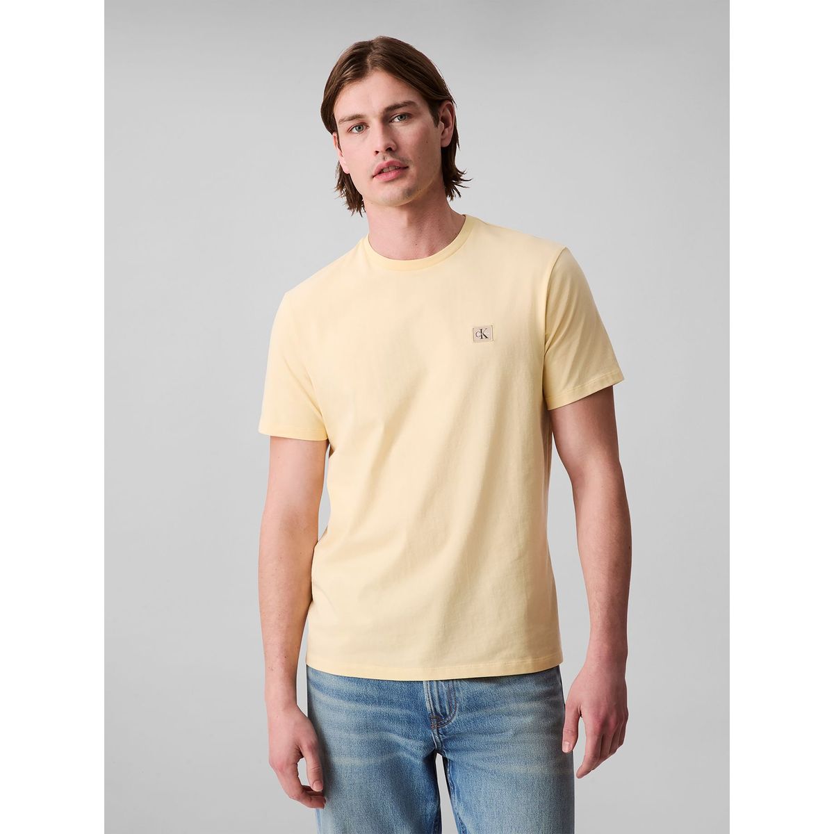 CALVIN KLEIN - Camiseta amarilla classic con monograma Calvin Klein