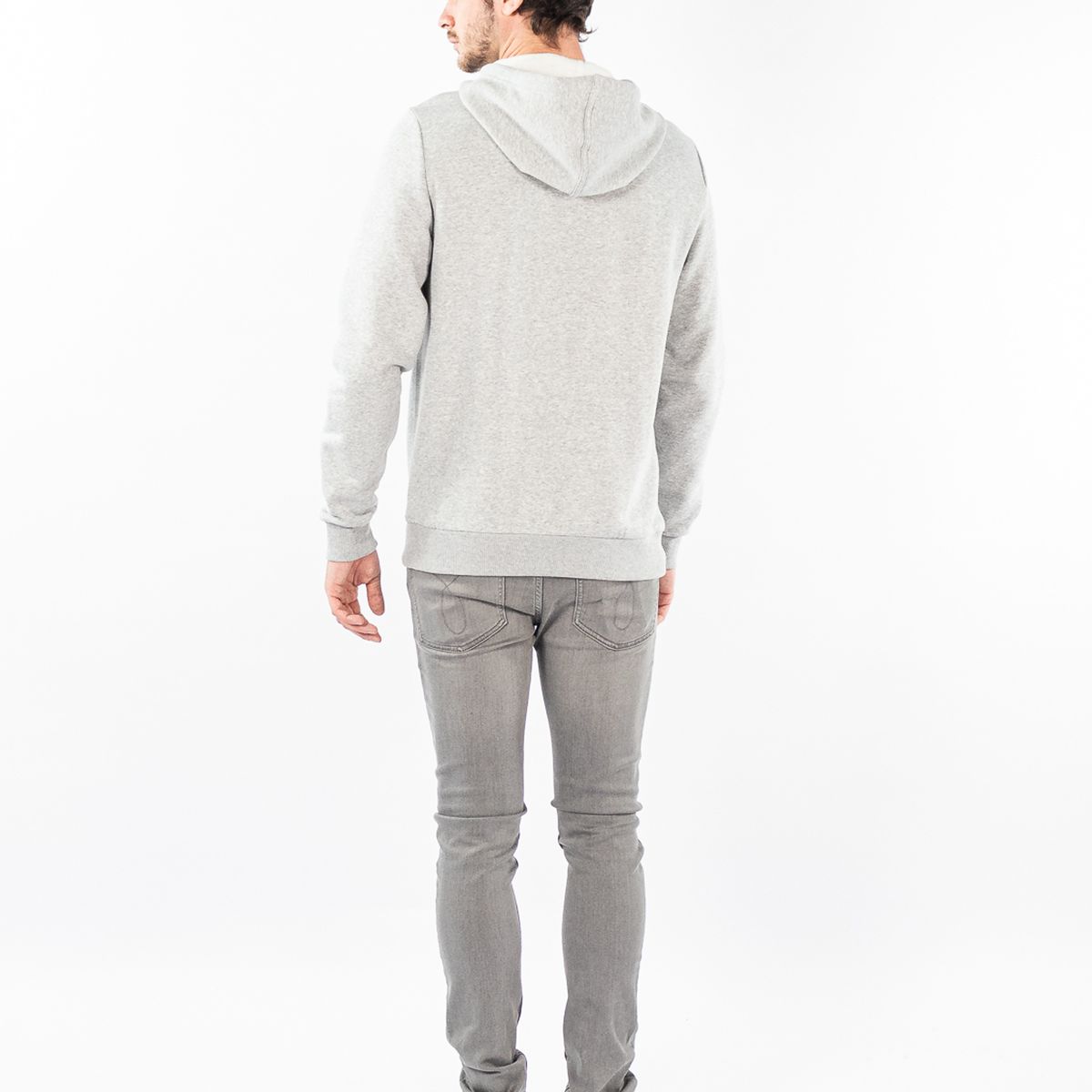 CALVIN KLEIN - Suéter gris con gorro y logo Calvin Klein