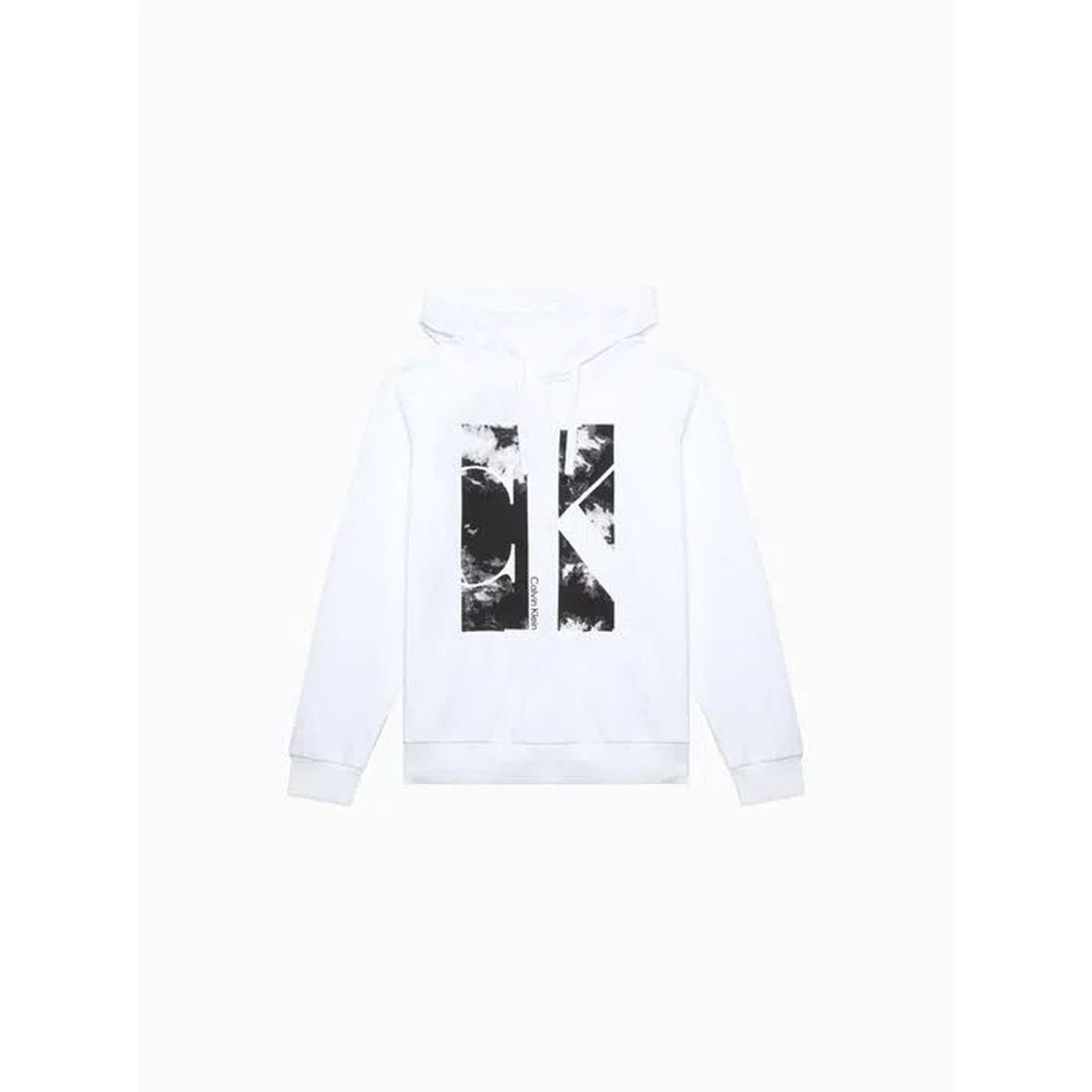 CALVIN KLEIN - Buzo blanco con capota y estampado de monograma Calvin Klein