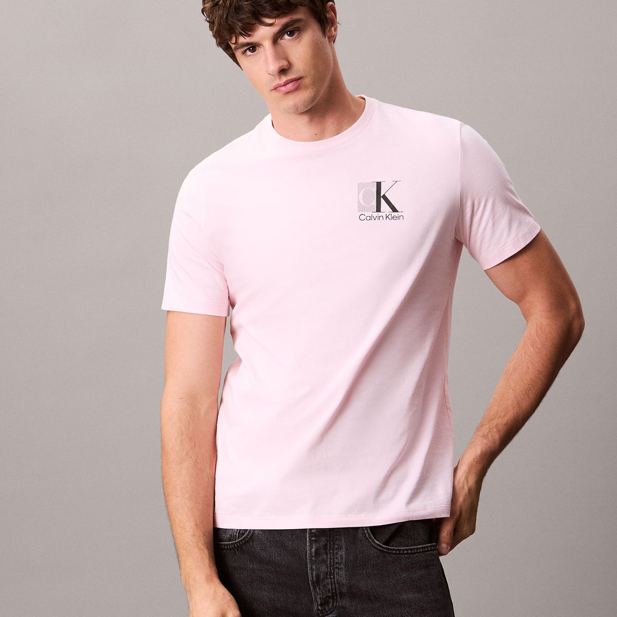 CALVIN KLEIN - Camiseta blanca sport con monograma Calvin Klein