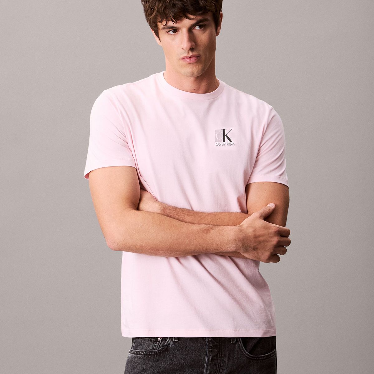 CALVIN KLEIN - Camiseta blanca sport con monograma Calvin Klein
