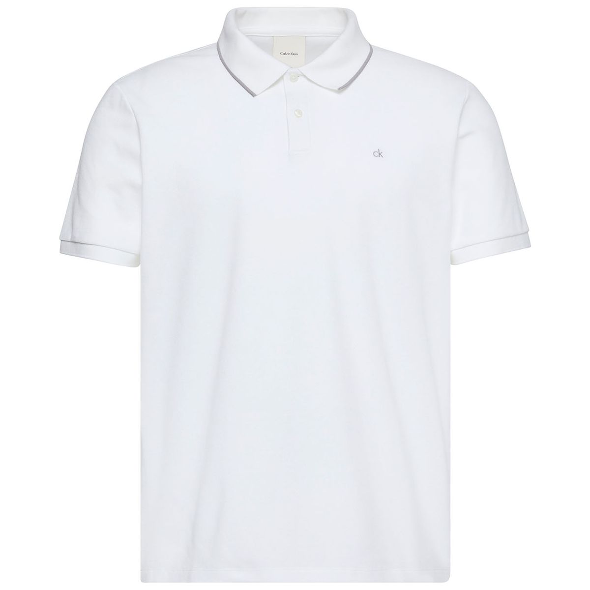 CALVIN KLEIN - Polo blanco de manga corta en tejido piqué Calvin Klein