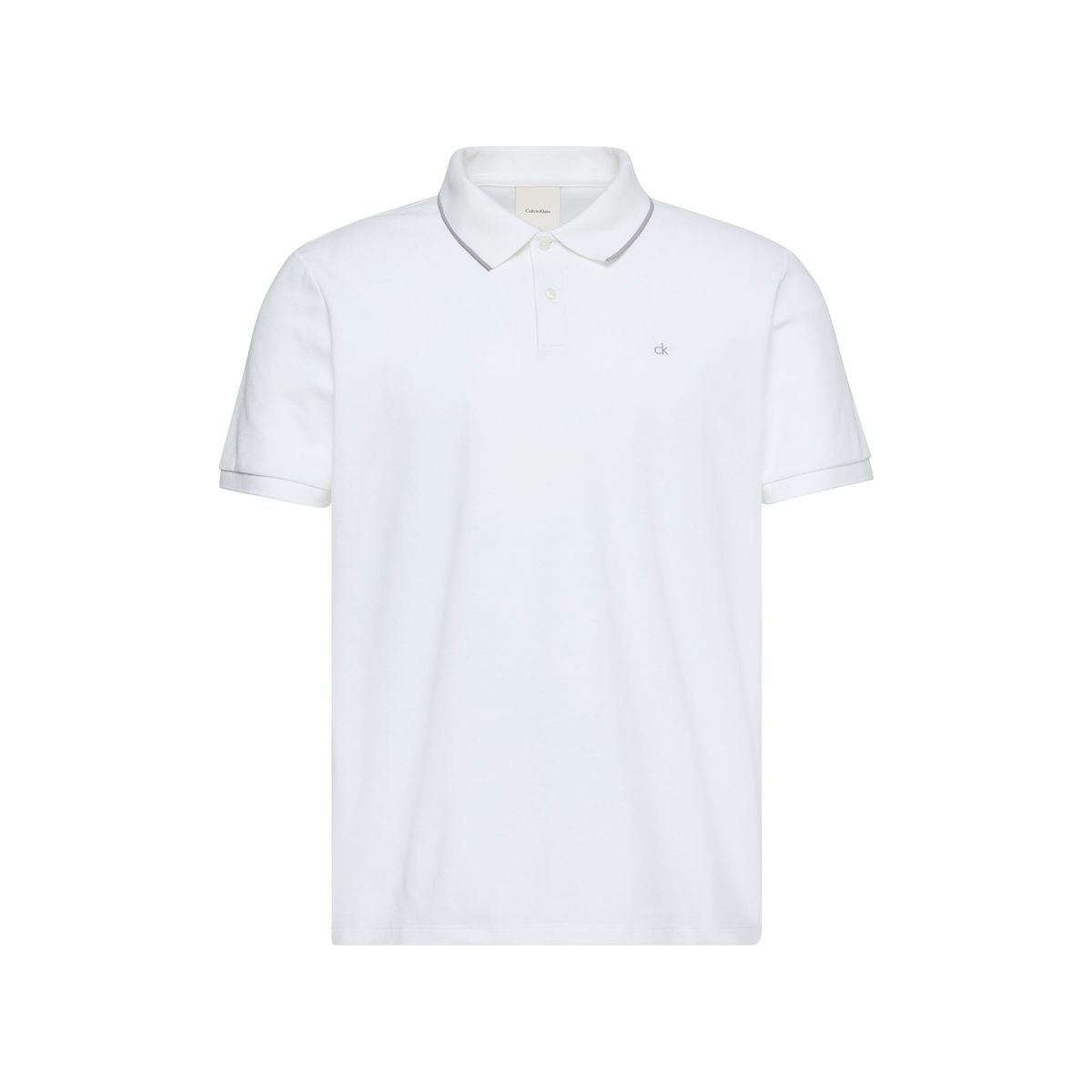 CALVIN KLEIN - Polo blanco de manga corta en tejido piqué Calvin Klein
