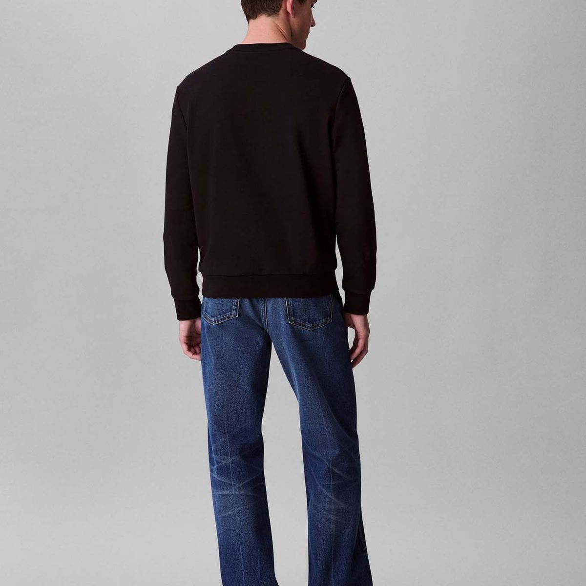 CALVIN KLEIN - Saco negro de felpa con logotipo Calvin Klein