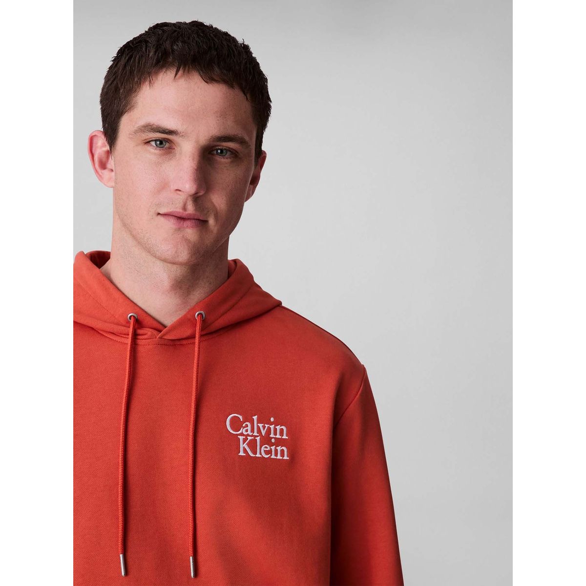 CALVIN KLEIN - Buzo rojo de felpa con logotipo bordado Calvin Klein