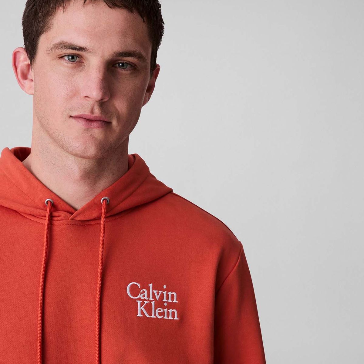 CALVIN KLEIN - Buzo rojo de felpa con logotipo bordado Calvin Klein