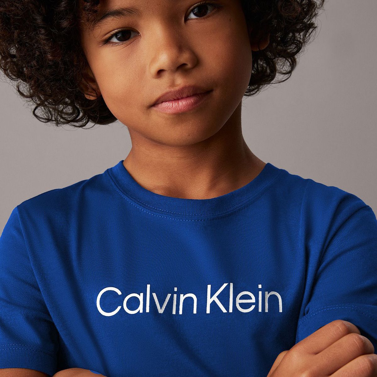 CALVIN KLEIN - Camiseta azul con logo infantil Calvin Klein
