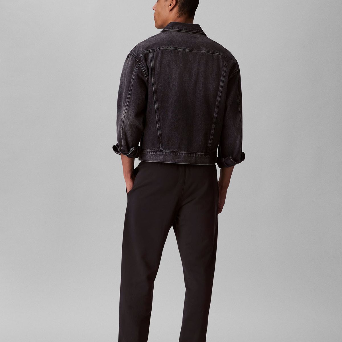 CALVIN KLEIN - Pantalón negro de felpa con logotipo Calvin Klein