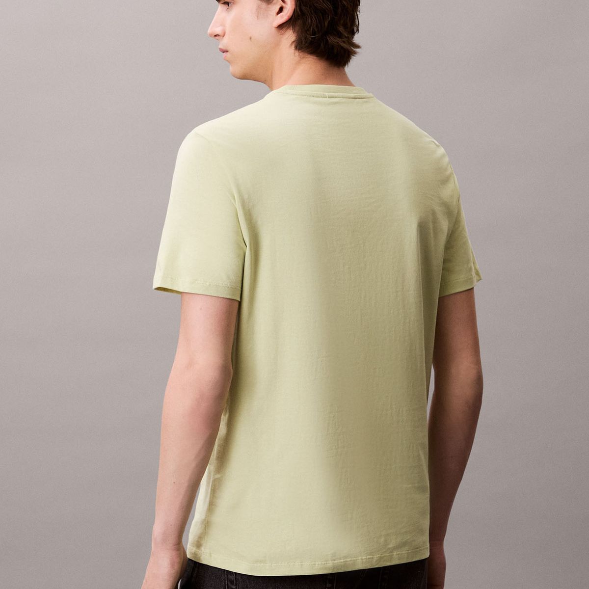 CALVIN KLEIN - Camiseta verde de algodón con monograma bordado Calvin Klein