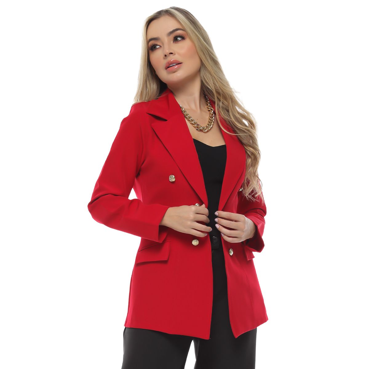 SYK - Blazer Para Mujer Con Botones Unicolor