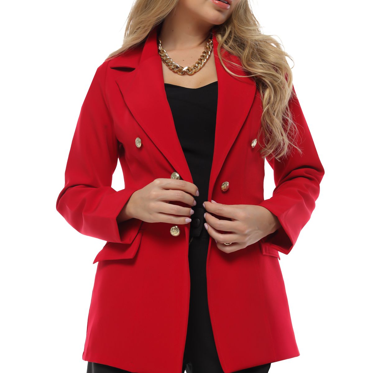 SYK - Blazer Para Mujer Con Botones Unicolor