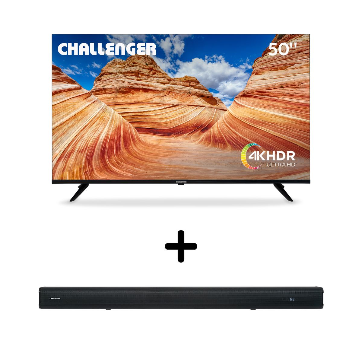 CHALLENGER - Televisor + Barra de Sonido 30W - 50 pulgadas + SB30Y - 4K UHD - UHD 50KG85BT GOOGLETV - Challenger