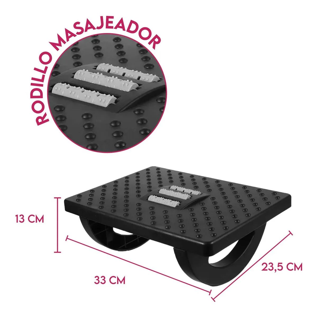 GENERICO - Reposa Pies Masajeador Con Rodillos Mecedora Para Oficina