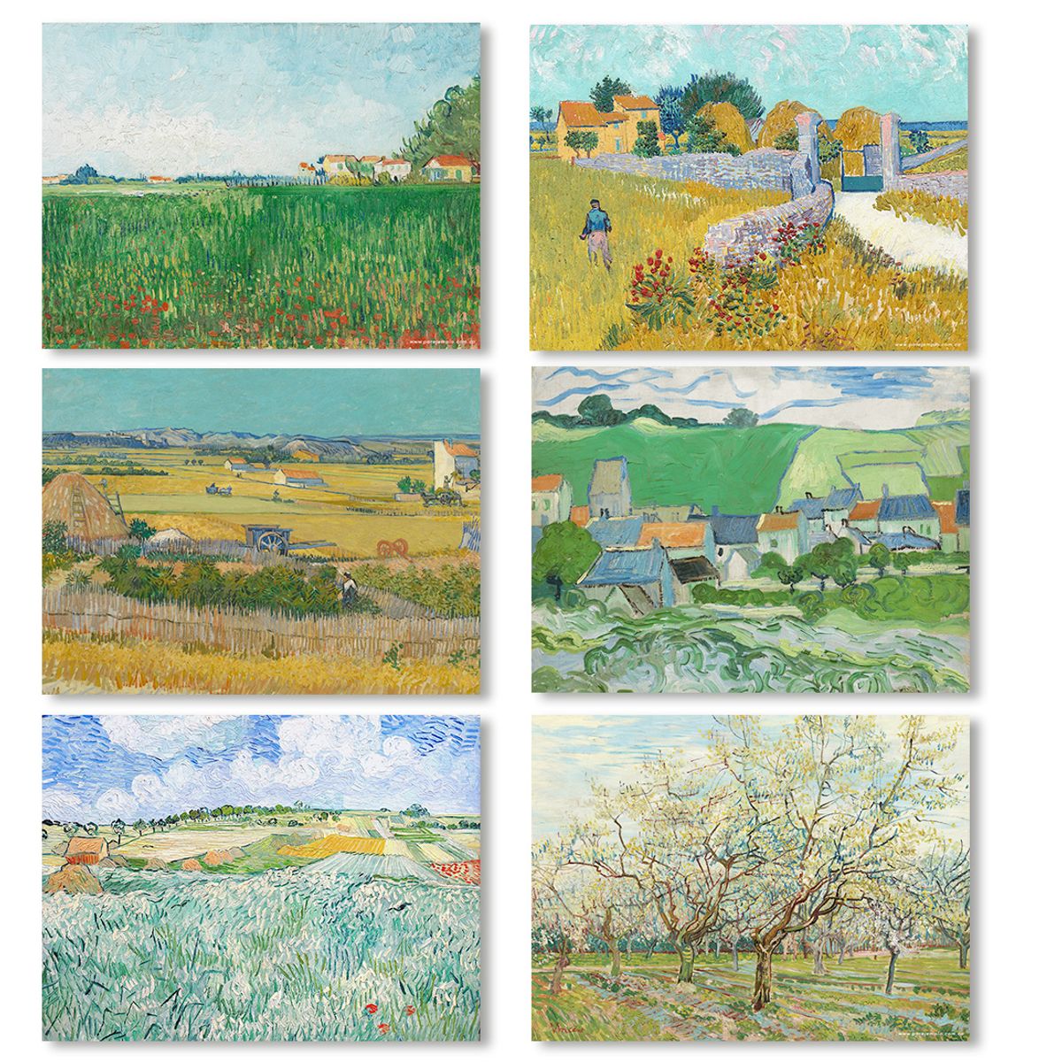 POR EJEMPLO DISEÑO Y DECORACION - 6 Individuales De Mesa Paisajes de Vincent Van Gogh