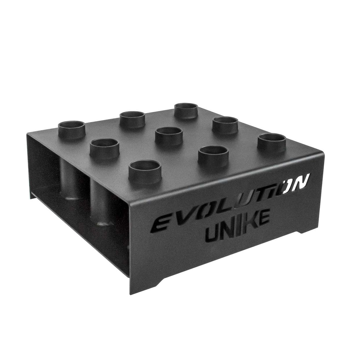 EVOLUTION FITNESS - Rack o soporte UNIKE para 9 Barras Negro