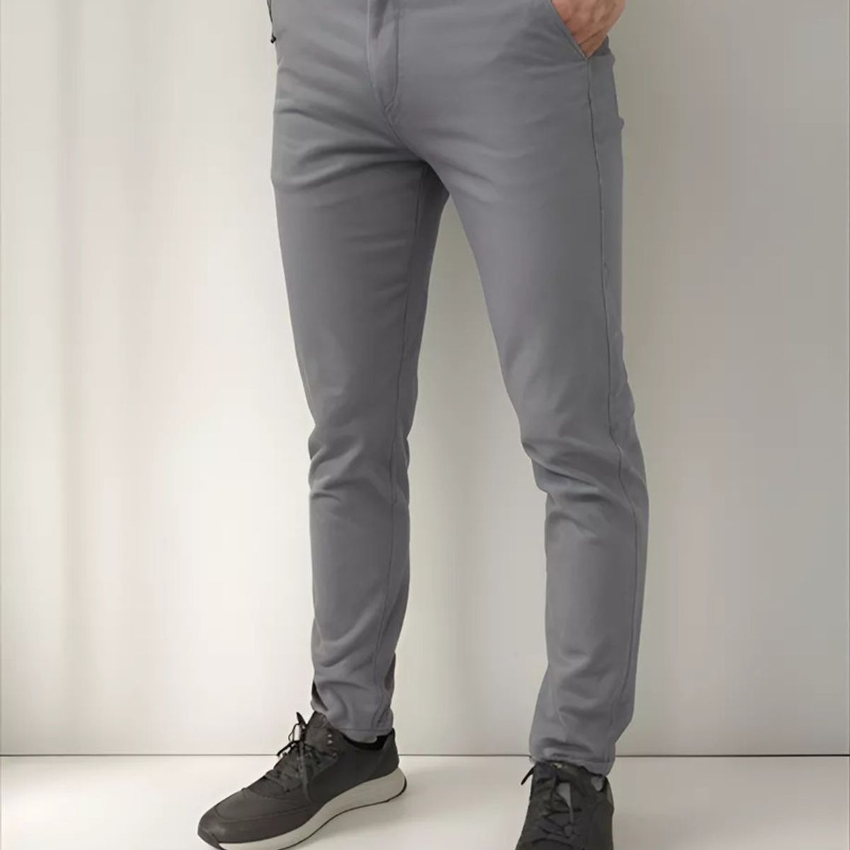 ABC - Pantalon dril licrado para hombre clasico colores drill elegante