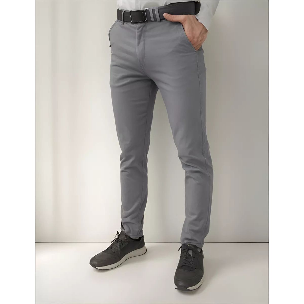 ABC - Pantalon dril licrado para hombre clasico colores drill elegante