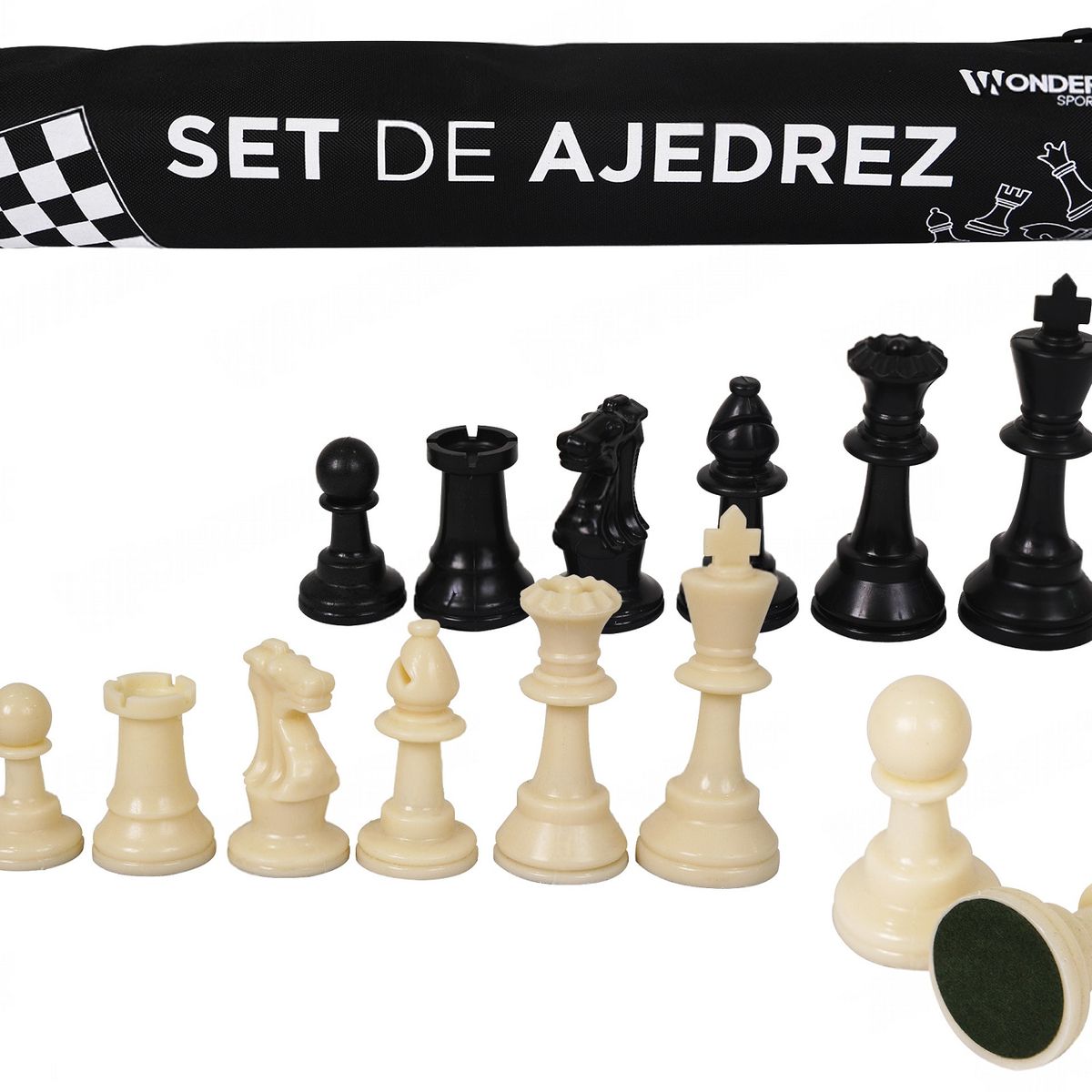 WONDER SPORT - AJEDREZ DE LUJO PORTÁTIL + ESTUCHE TUBULAR + LONA EN CUERINA
