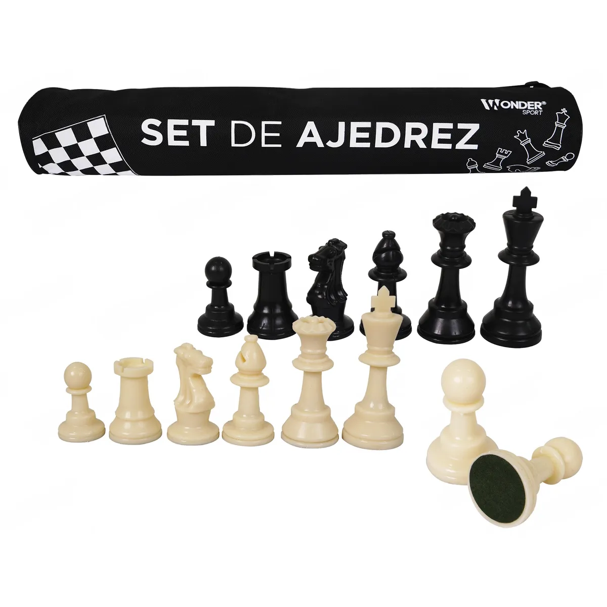 WONDER SPORT - AJEDREZ DE LUJO PORTÁTIL + ESTUCHE TUBULAR + LONA EN CUERINA