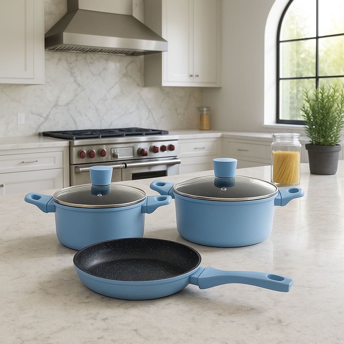 KITCHENWARE - Batería de Cocina Bristol Sky En Alumino Forjado 5 Piezas – Kitchenware