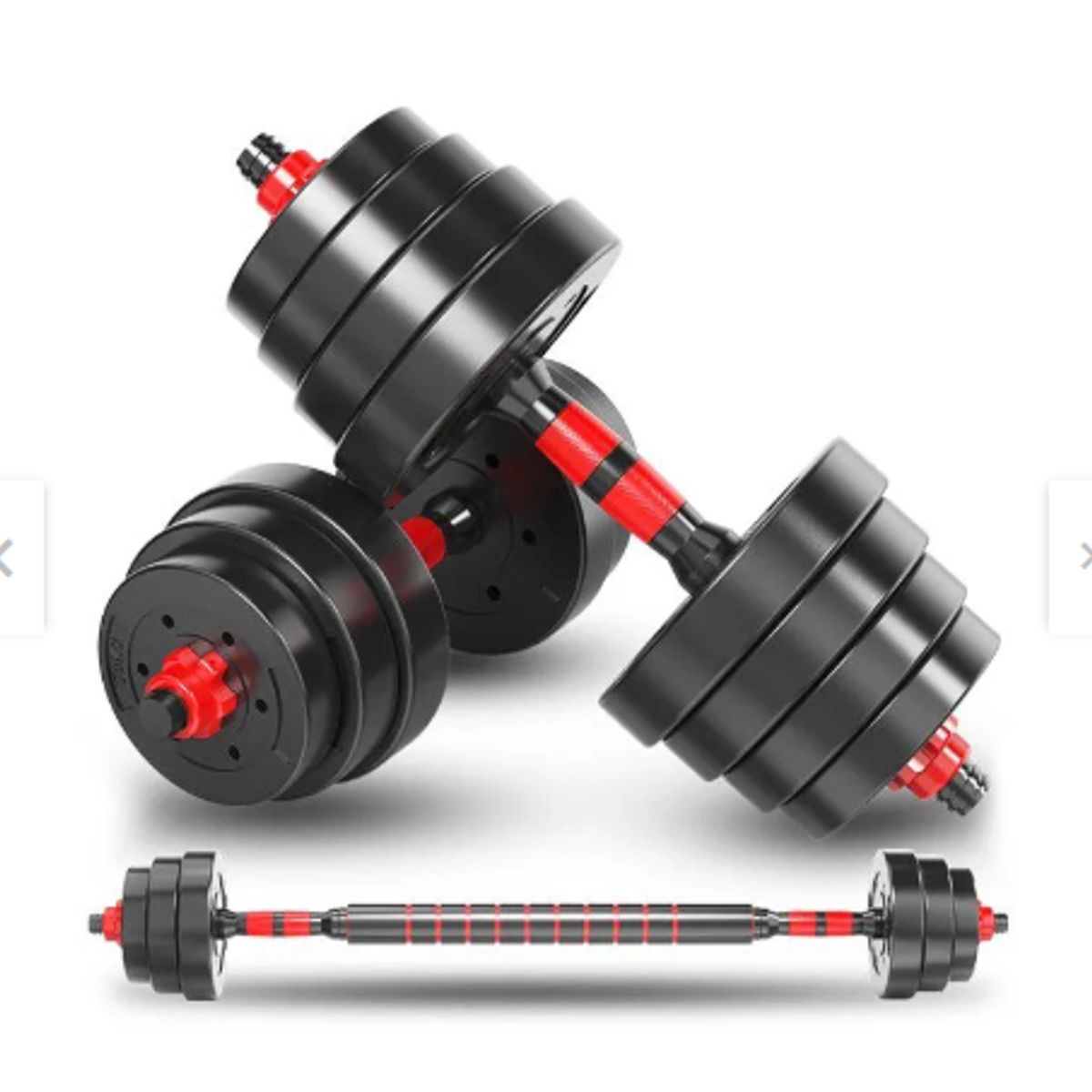 GENERICO - Kit Mancuernas Pesa 40Kg Barra Larga Antideslizante