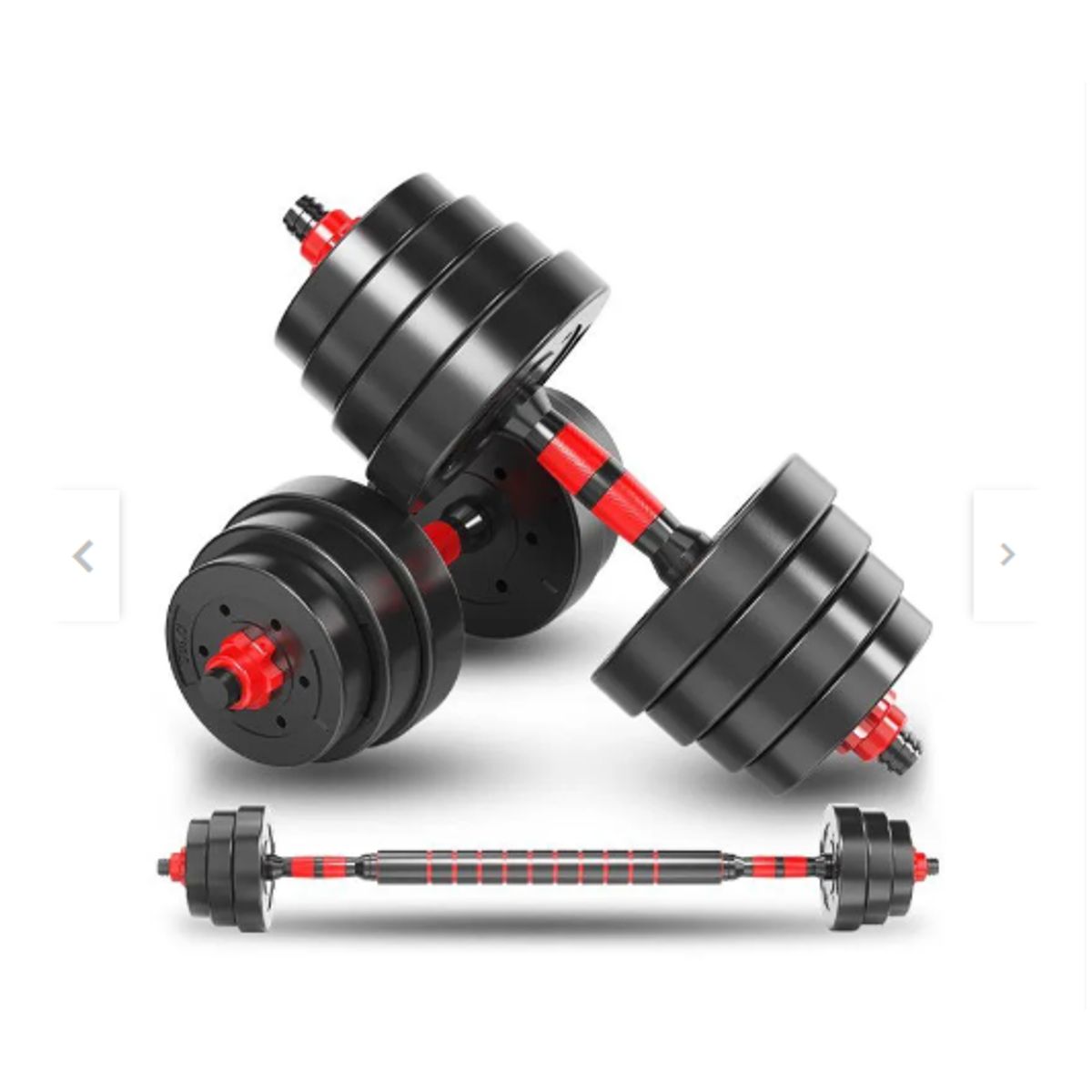 GENERICO - Kit Mancuernas Pesa 40Kg Barra Larga Antideslizante