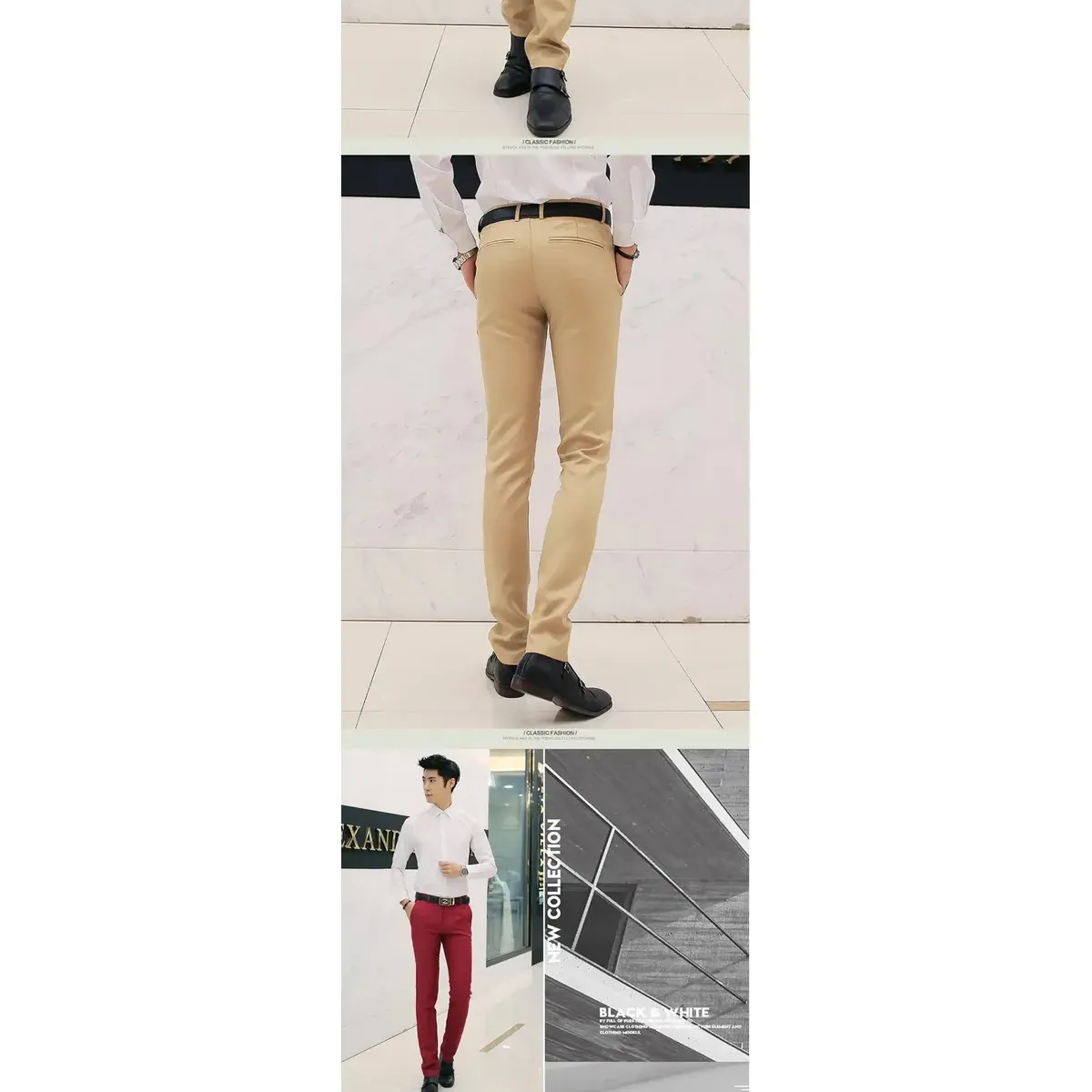 ABC - Pantalon lino traje para hombre clasico colores elegante negocios