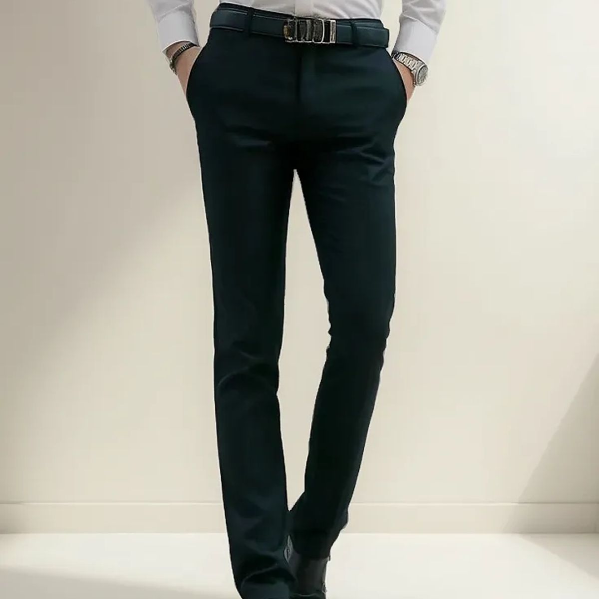 ABC - Pantalon lino traje para hombre clasico colores elegante negocios