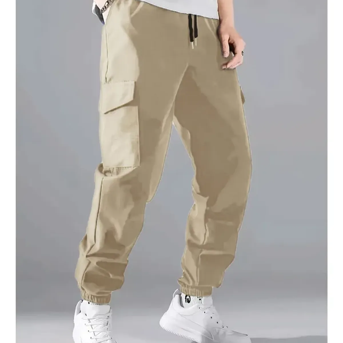 ABC - Pantalones Cargo Con Bolsillo Con Solapa Cordón Ajustable