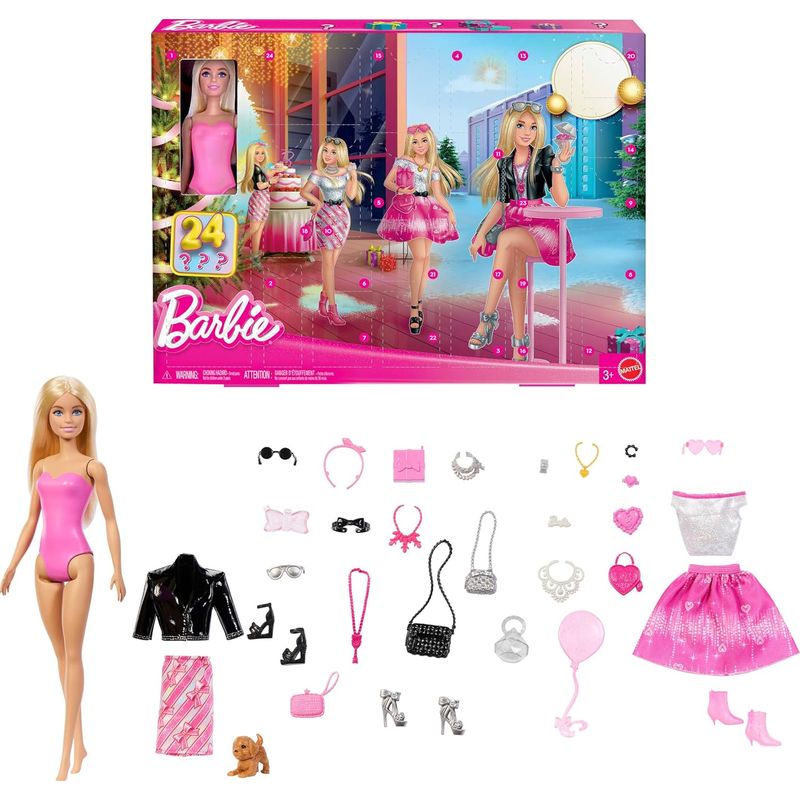 BARBIE - Barbie Doll Calendario de Adviento con 24 Sorpresas de Ropa y Accesorios