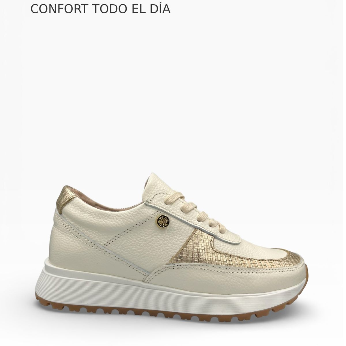 CALZADO BONT - Tenis Mujer Cuero 100% Beige Elegantes, Cómodos y Resistentes  Bont Catania