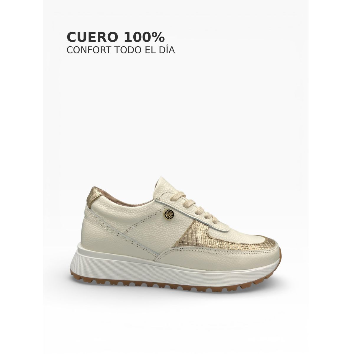 CALZADO BONT - Tenis Mujer Cuero 100% Beige Elegantes, Cómodos y Resistentes  Bont Catania