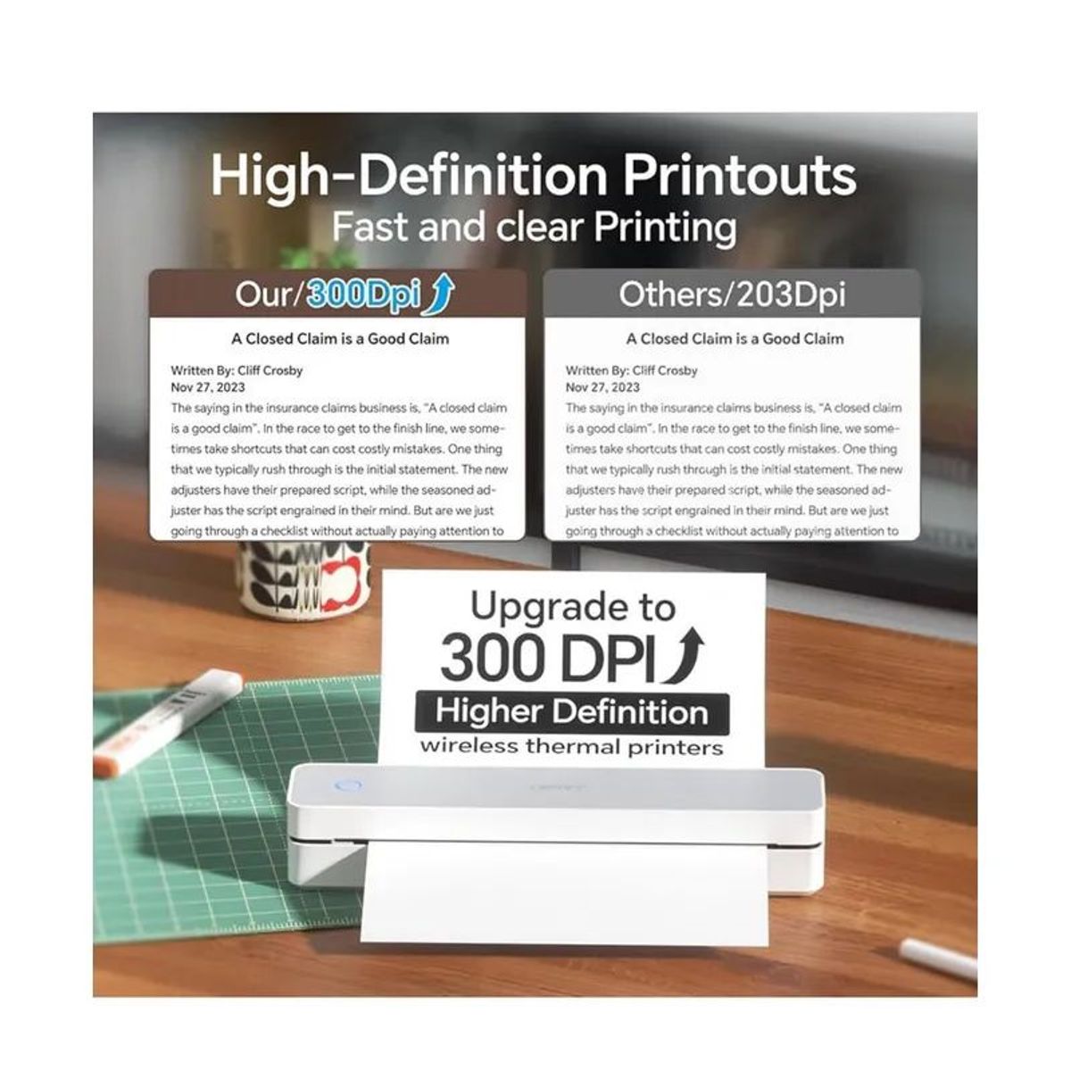 OEM - Impresora Térmica Portátil Recargable A4 Inalámbrica