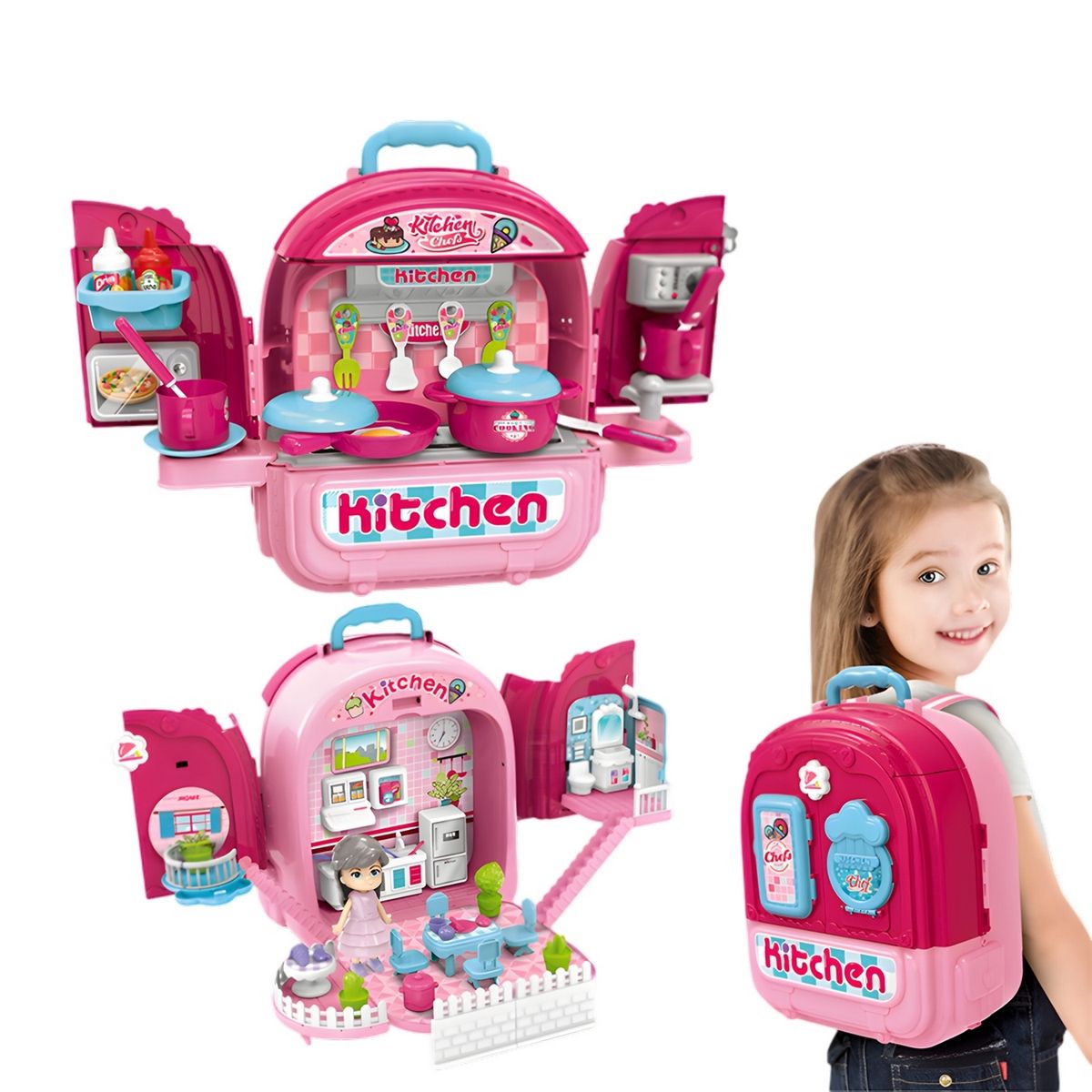 GENERICO - Maleta Cocina Juguete Chef Kitchen Interactivo Niñas