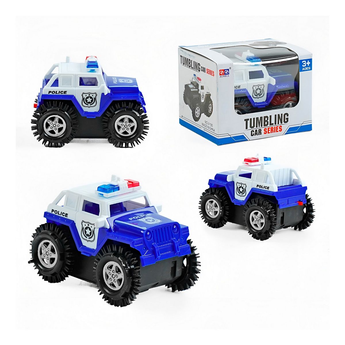 GENERICO - Carro Policia Tumbling Movimiento Interactivo + Baterias