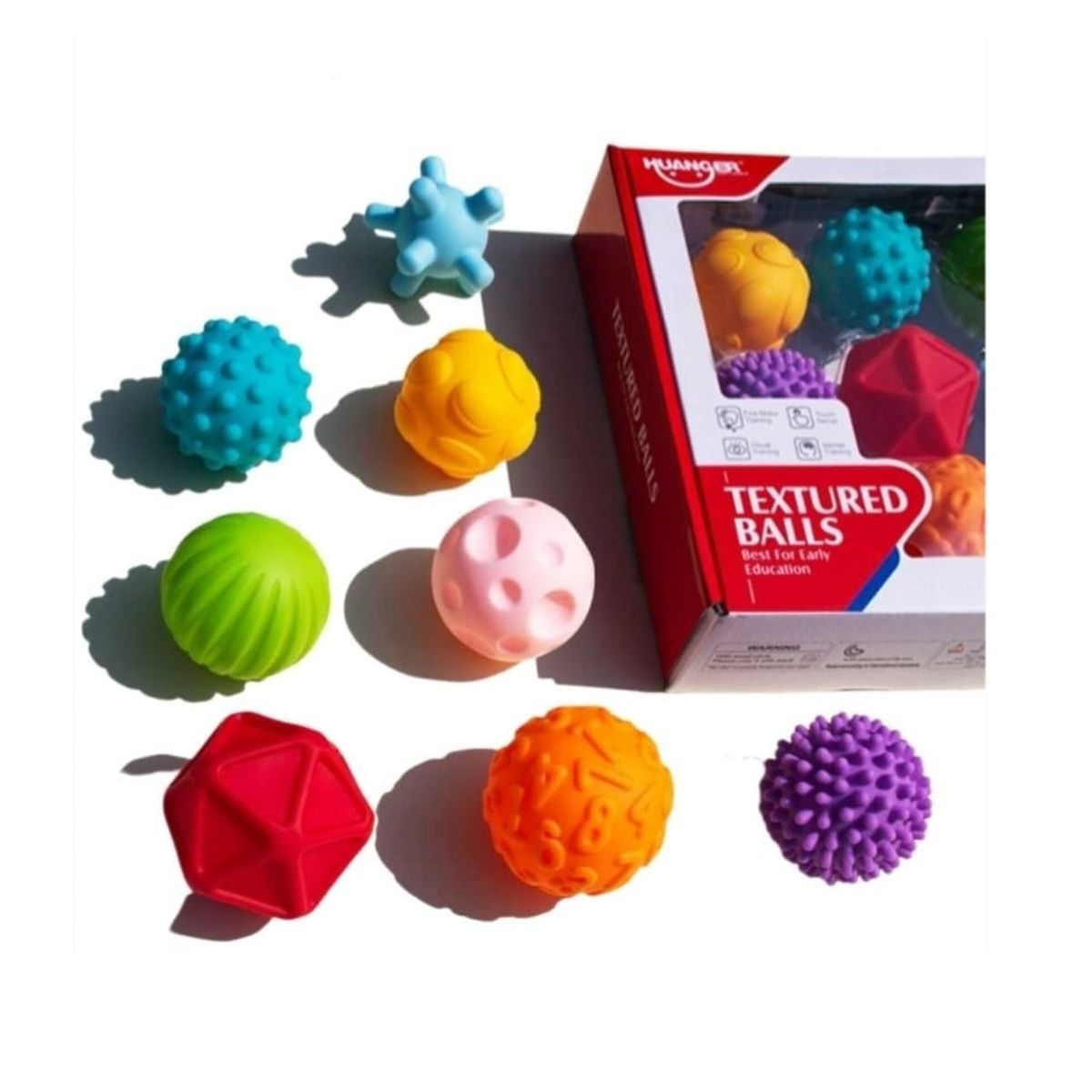 GENERICO - Juego de pelotas sensoriales texturizadas para bebés x 8 Huanger
