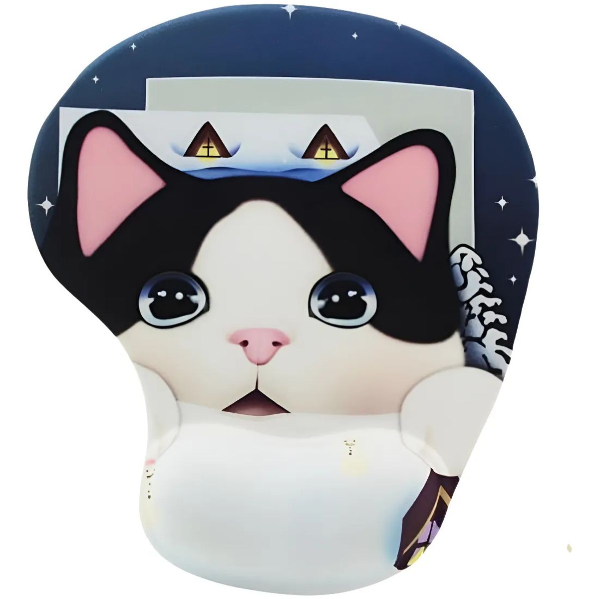 GENERICO - Mouse Pad Descansa Muñecas Ergonómico En Gel Diseño De Gata