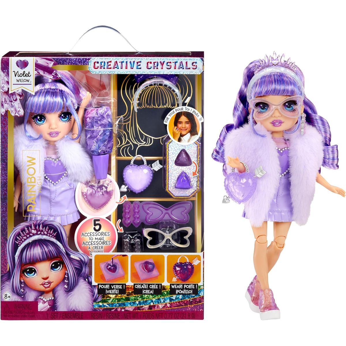 RAINBOW HIGH - Muñeca Creative Crystals Violet  - Rainbow High