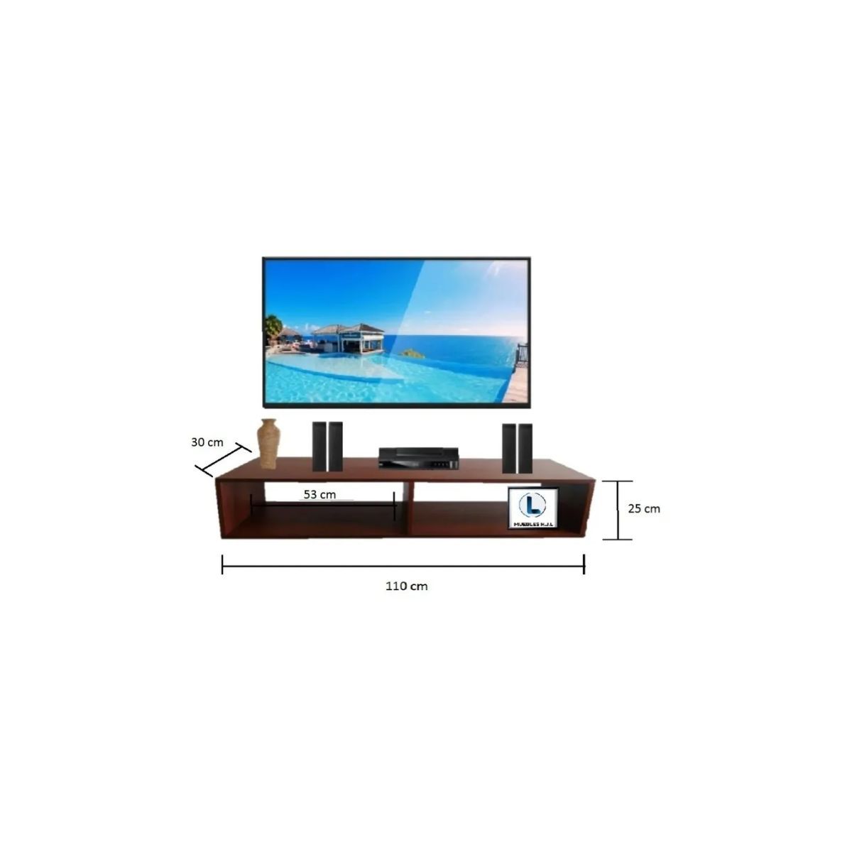 GENERICO - Repisa Flotante Sujeta Libros Repisa Para Tv 110x30x25_.