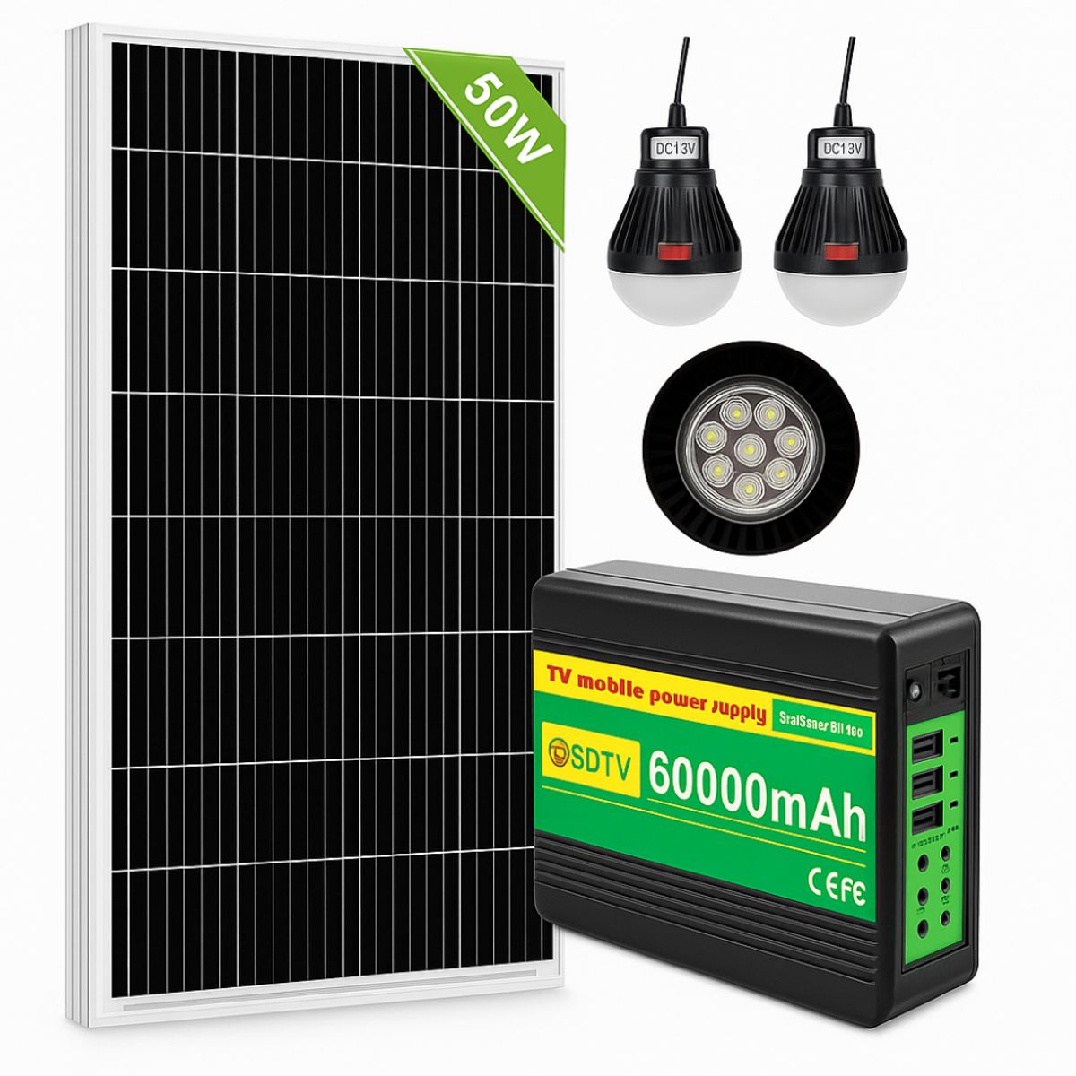 COLME TECHNOLOGY HOME - Batería Solar Estación De Carga Portatil 12v 60000mah Panel