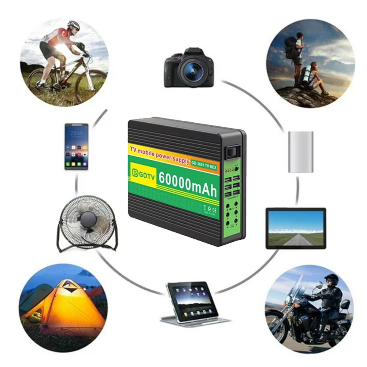 COLME TECHNOLOGY HOME - Batería Solar Estación De Carga Portatil 12v 60000mah Panel